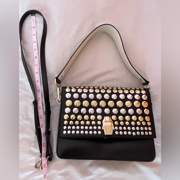 Cavalli class black handbag with decor - Picture 3 of 15